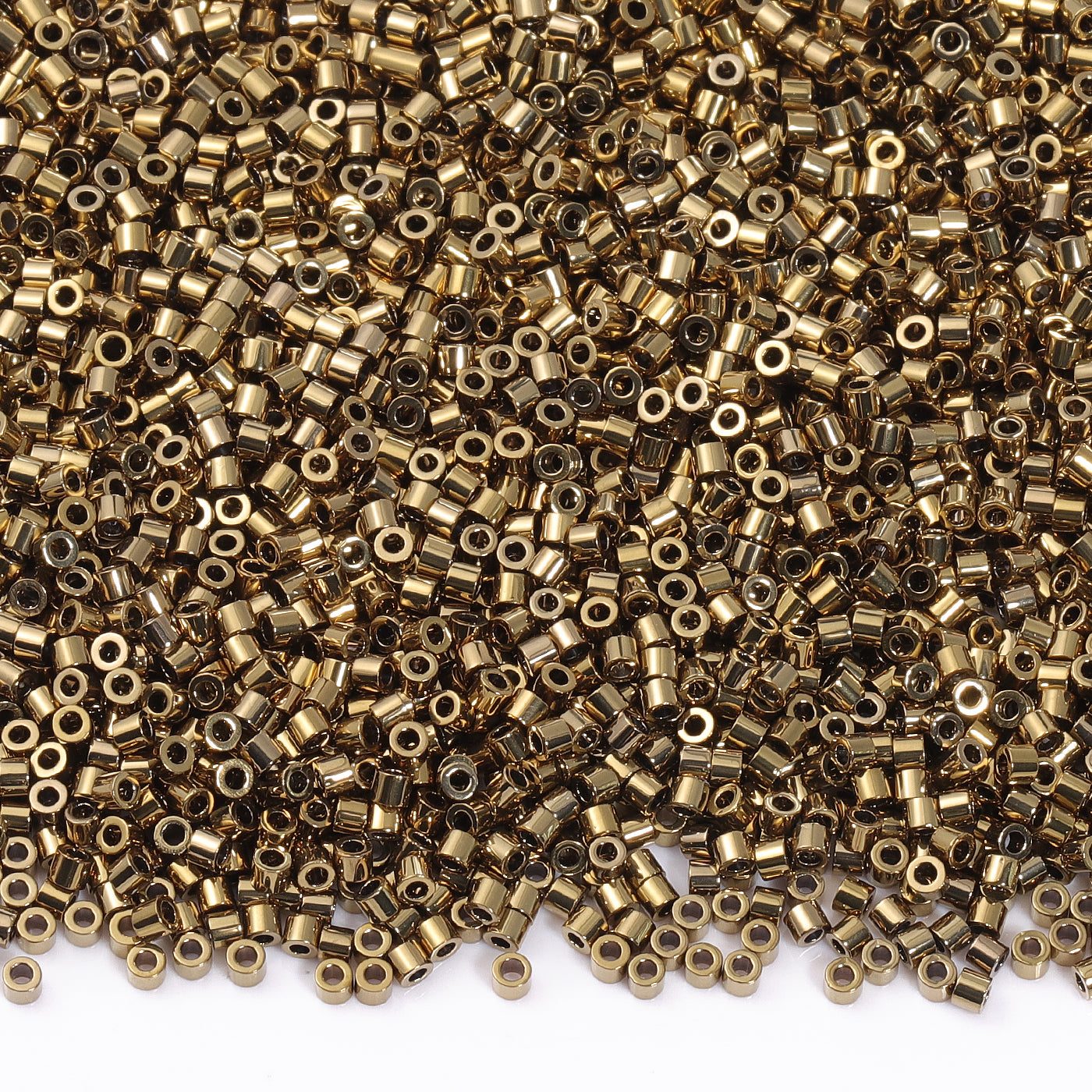 Metallic Bright Gold Luster Color Hight Quality Glass Cylinder Seed Beads 1.6 MM Size JS3005 WholesaleRhinestone Главное изображение товара