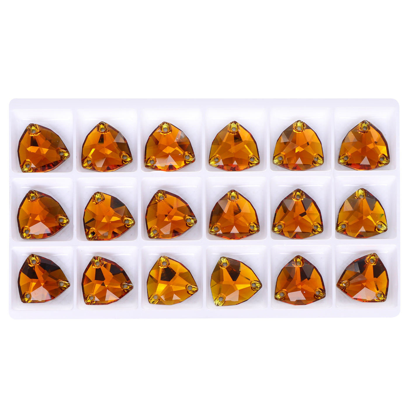 Tangerine Trilliant Shape High Quality Glass Sew-on Rhinestones WholesaleRhinestone