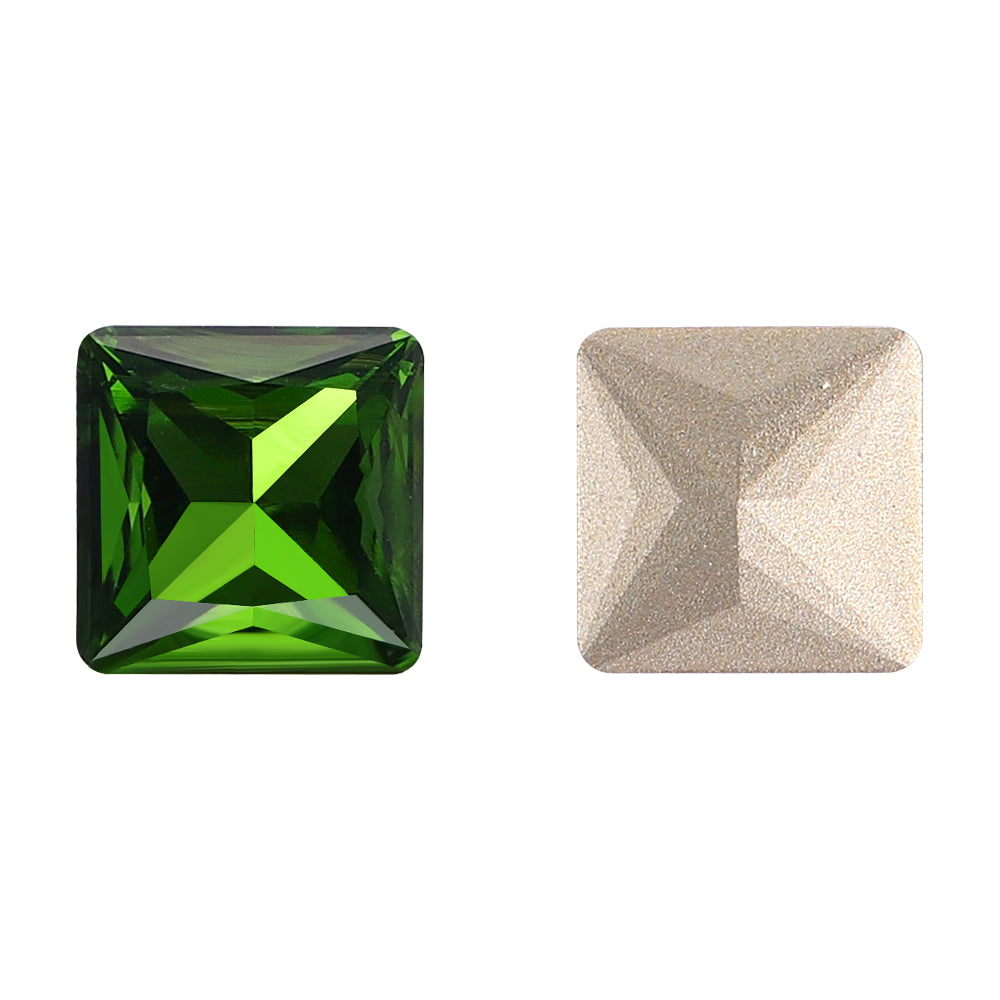 Fern Green Princess Square Shape High Quality Glass Pointed Back Fancy Rhinestones WholesaleRhinestone