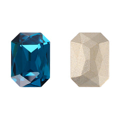 Indicolite Thin Octagon Shape High Quality Glass Pointed Back Fancy Rhinestones