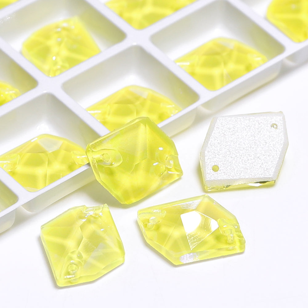 Electric Neon Light Topaz Cosmic Shape High Quality Glass Sew-on Rhinestones Secondary image