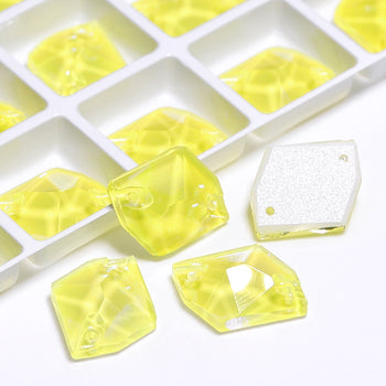 Electric Neon Light Topaz Cosmic Shape High Quality Glass Sew-on Rhinestones WholesaleRhinestone
