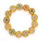 Mixed Colors Round Shape Golden Plated High-Quality Sew-on Alloy Charms Inlaid Cubic Zirconia WholesaleRhinestone
