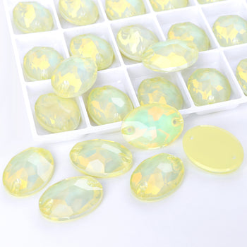Jonquil AM Oval Shape High Quality Glass Sew-on Rhinestones WholesaleRhinestone