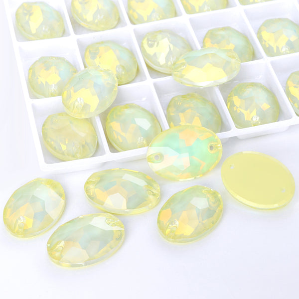 Jonquil AM Oval Shape High Quality Glass Sew-on Rhinestones WholesaleRhinestone