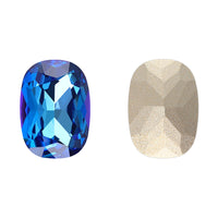 Bermuda Blue Cushion Shape High Quality Glass Pointed Back Fancy Rhinestones