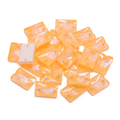 Electric Neon Sunflower Rectangle Shape High Quality Glass Sew-on Rhinestones