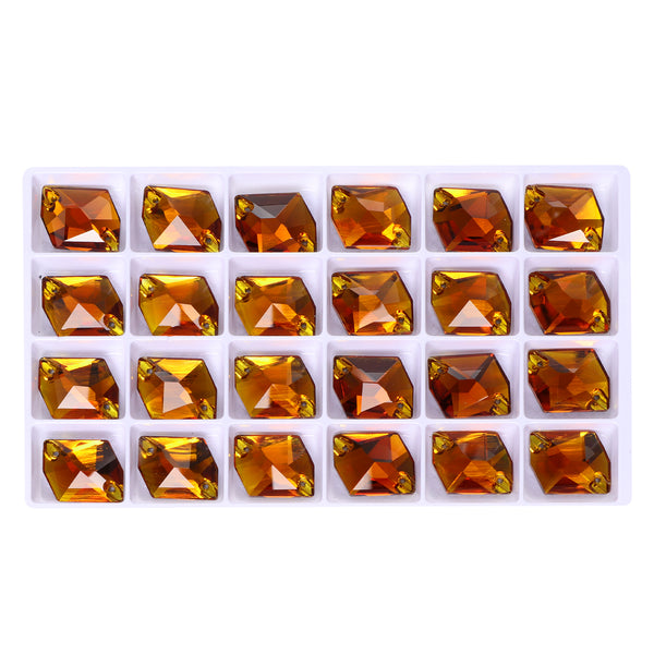 Tangerine Cosmic Shape High Quality Glass Sew-on Rhinestones WholesaleRhinestone