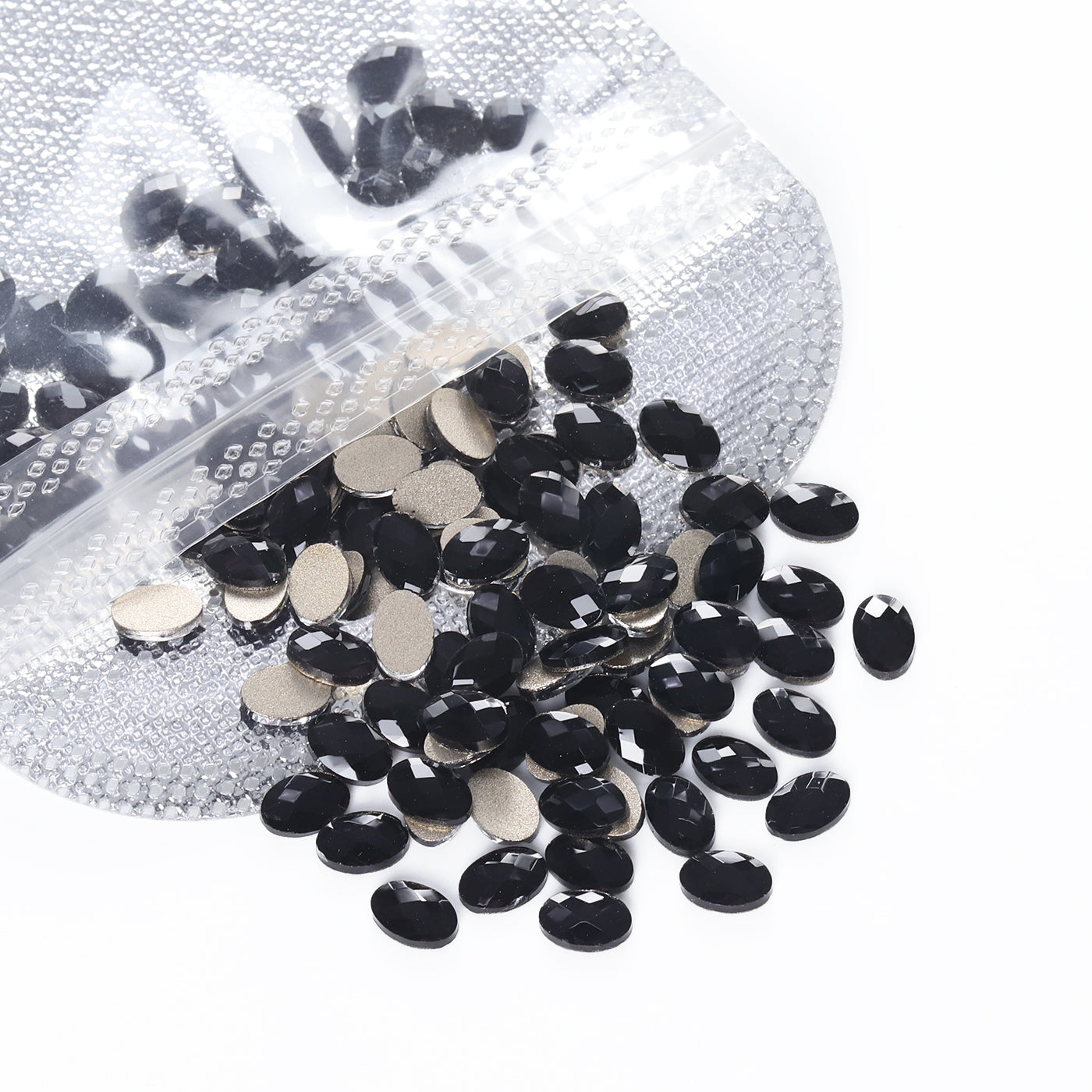 Oval Shape Black Flat Back Fancy Rhinestones WholesaleRhinestone