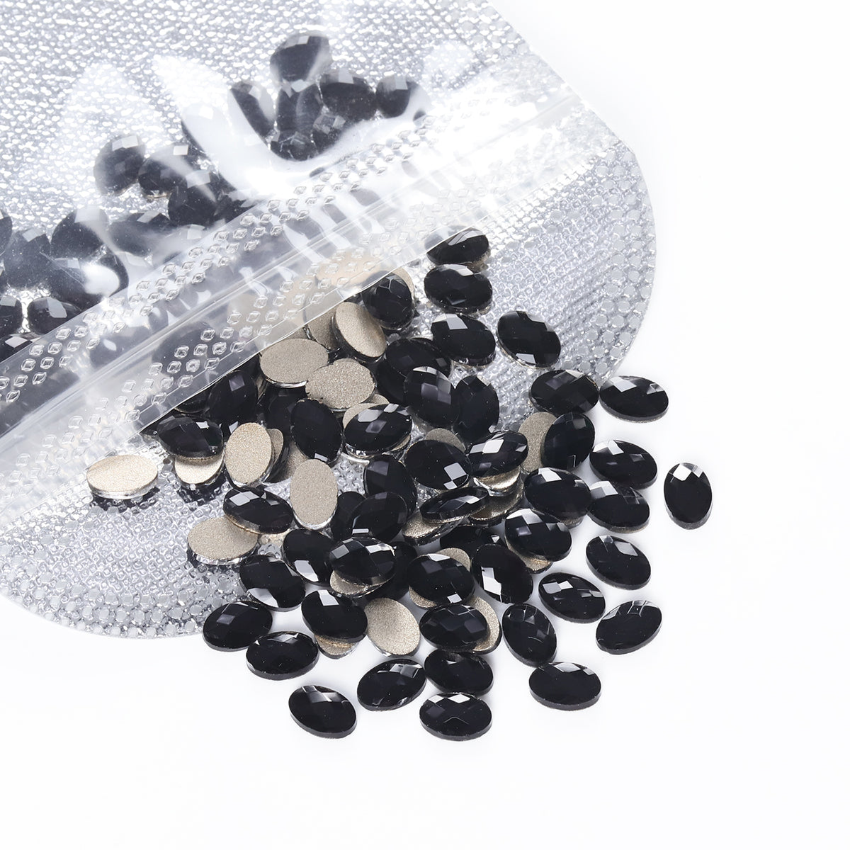 Oval Shape Black Flat Back Fancy Rhinestones WholesaleRhinestone