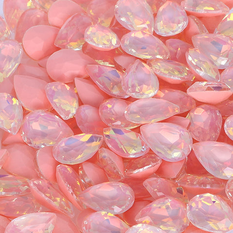Water Red AM Drop Shape Glass Pointed Back Fancy Rhinestones WholesaleRhinestone メイン画像