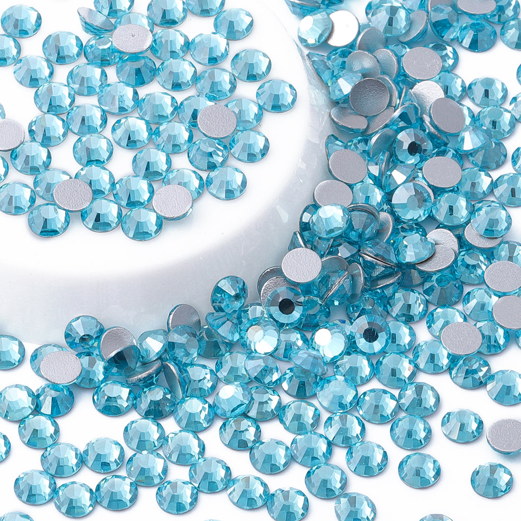 Star Aquamarine Glass FlatBack Rhinestones Silver Back WholesaleRhinestone