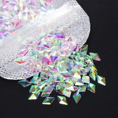 Rhombus Shape Crystal AB Unfoiled Flat Back Fancy Rhinestones
