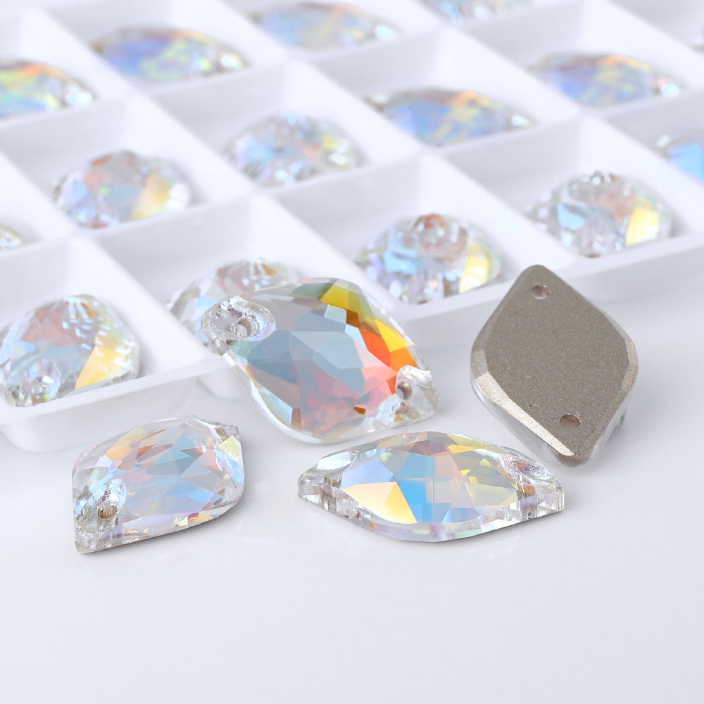 Light Crystal AB Lemon Shape High Quality Glass Sew-on Rhinestones WholesaleRhinestone