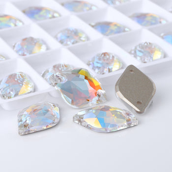 Light Crystal AB Lemon Shape High Quality Glass Sew-on Rhinestones WholesaleRhinestone