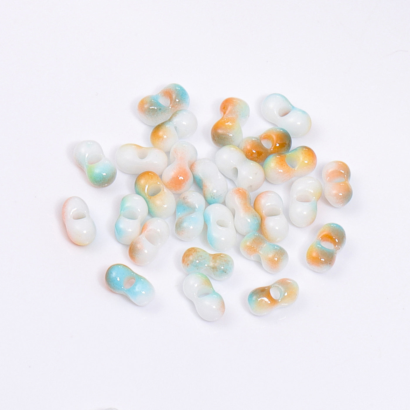 RNB005 Rainbow Effect Peanut Beads Shape Glass Seed Beads WholesaleRhinestone