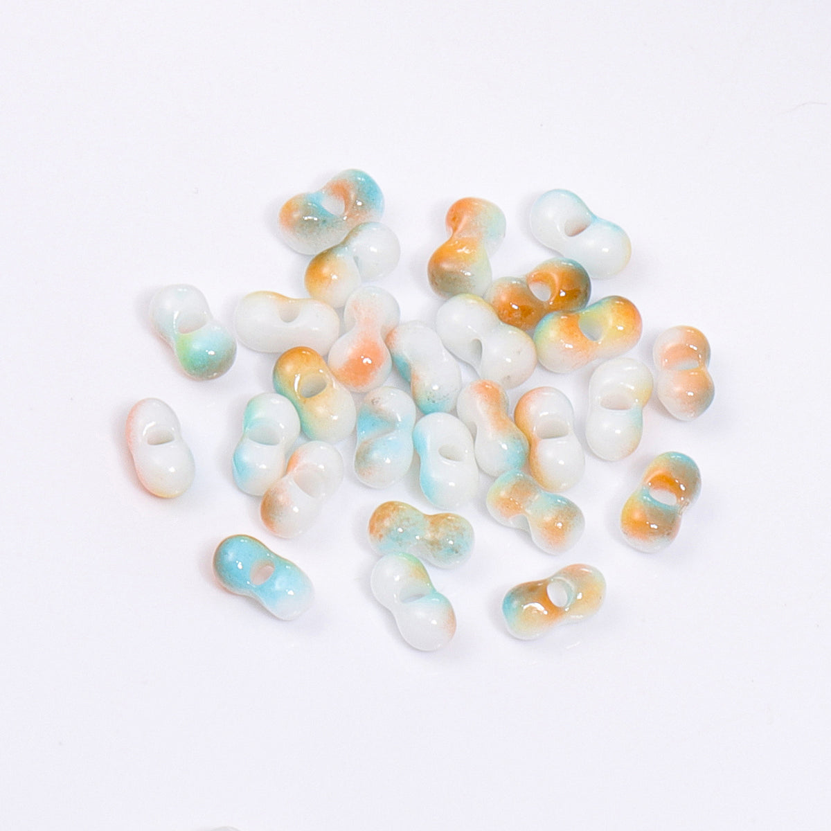 RNB005 Rainbow Effect Peanut Beads Shape Glass Seed Beads WholesaleRhinestone