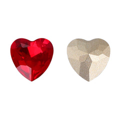 Light Siam Heart Shape High Quality Glass Pointed Back Fancy Rhinestones WholesaleRhinestone