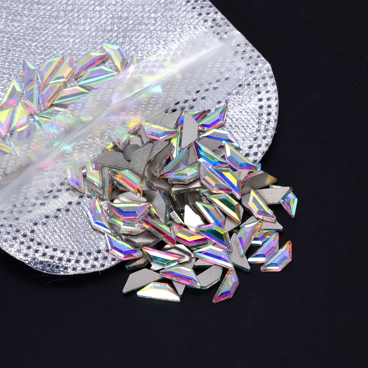 Trapezoid Shape Crystal AB Flat Back Fancy Rhinestones