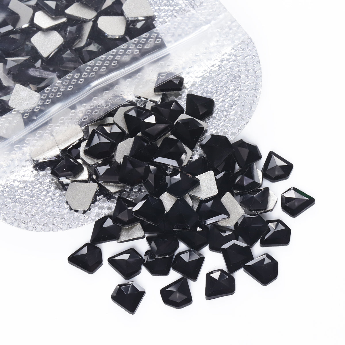 Diamond Shape Black Flat Back Fancy Rhinestones
