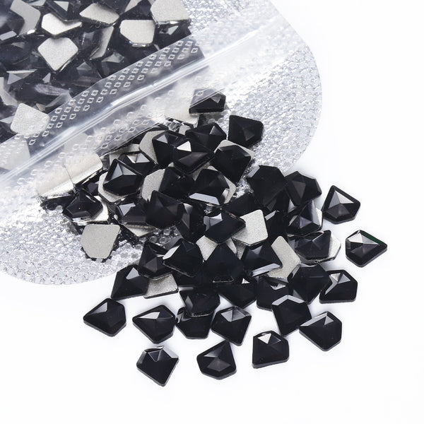 Diamond Shape Black Flat Back Fancy Rhinestones