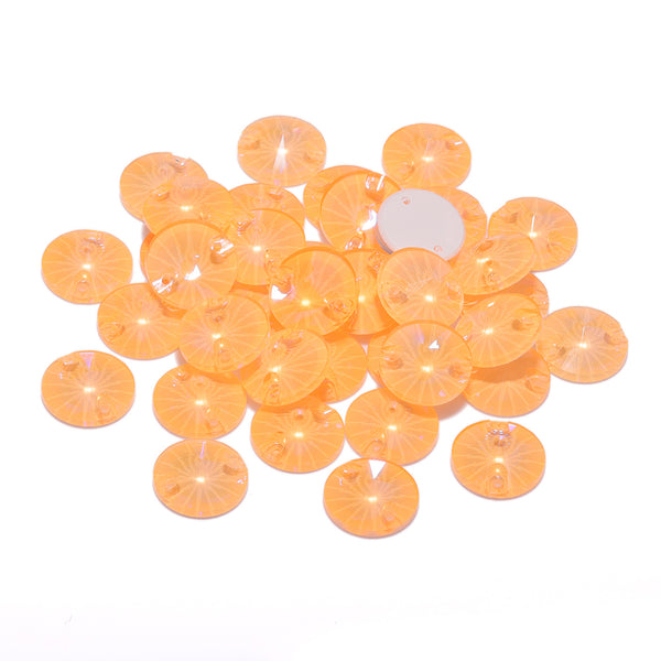 Electric Neon Sunflower Rivoli Shape High Quality Glass Sew-on Rhinestones