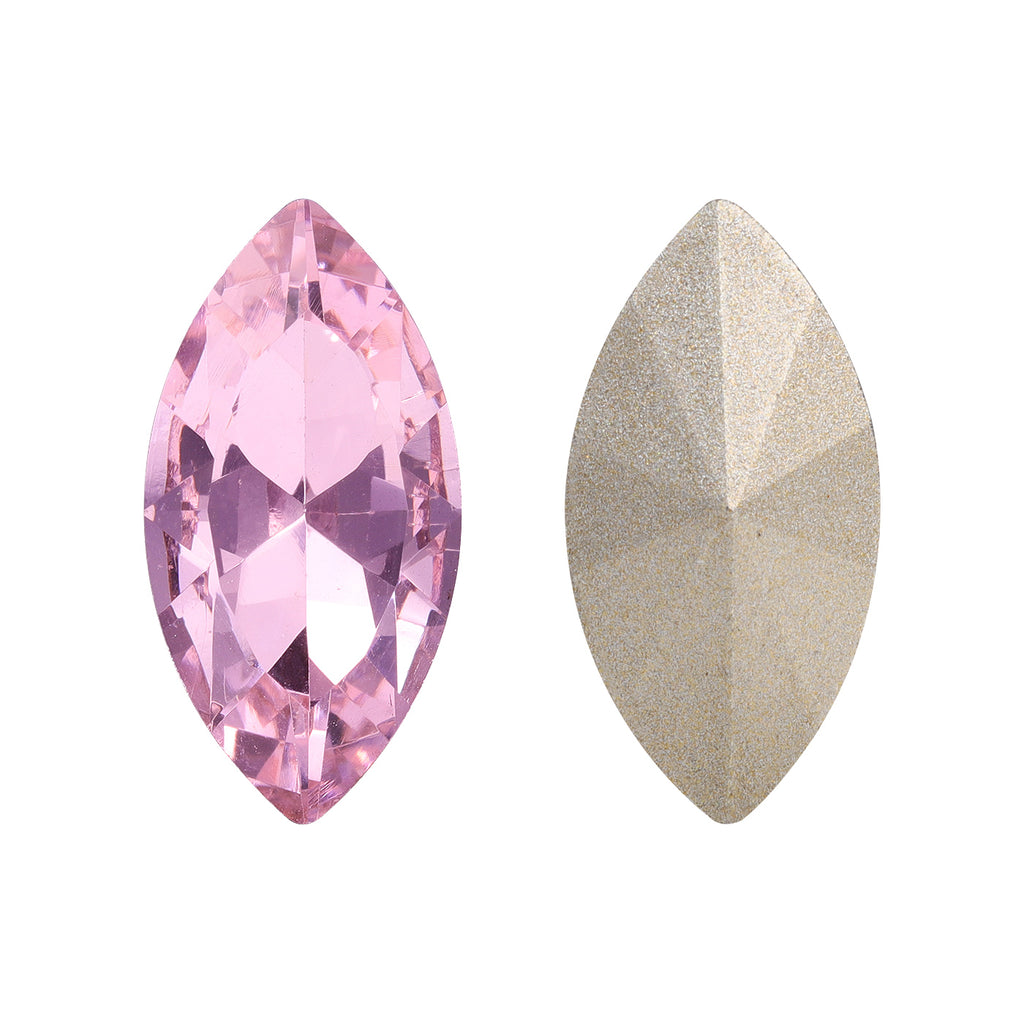 Light Rose Navette Shape High Quality Glass Pointed Back Fancy Rhinestones WholesaleRhinestone