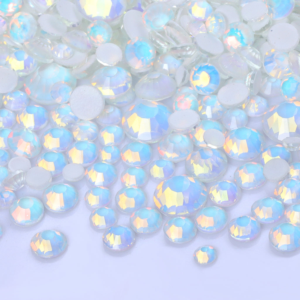Mixed Sizes Mocha Opal Crystal Glass Flat Back Rhinestones For Nail Art WholesaleRhinestone