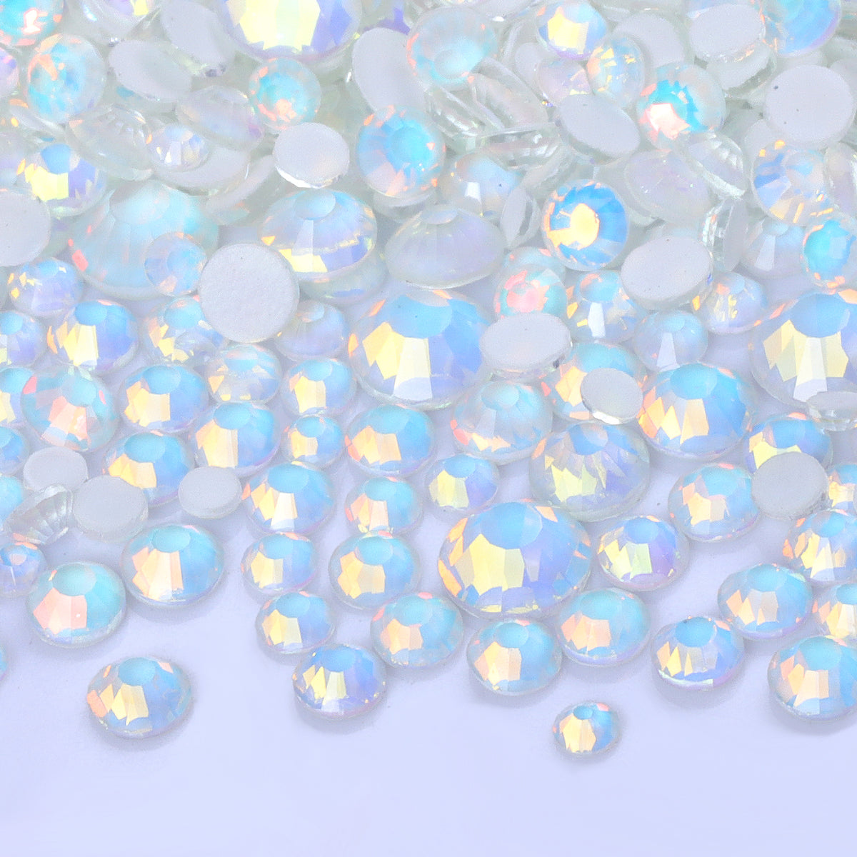 Mixed Sizes Mocha Opal Crystal Glass Flat Back Rhinestones For Nail Art WholesaleRhinestone