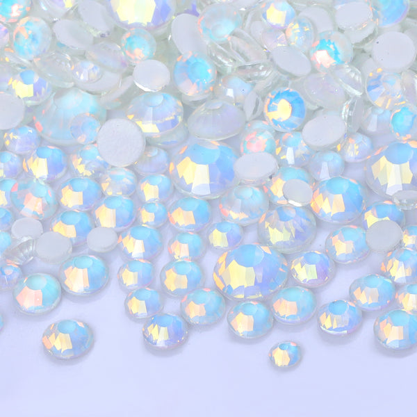 Mixed Sizes Mocha Opal Crystal Glass Flat Back Rhinestones For Nail Art WholesaleRhinestone