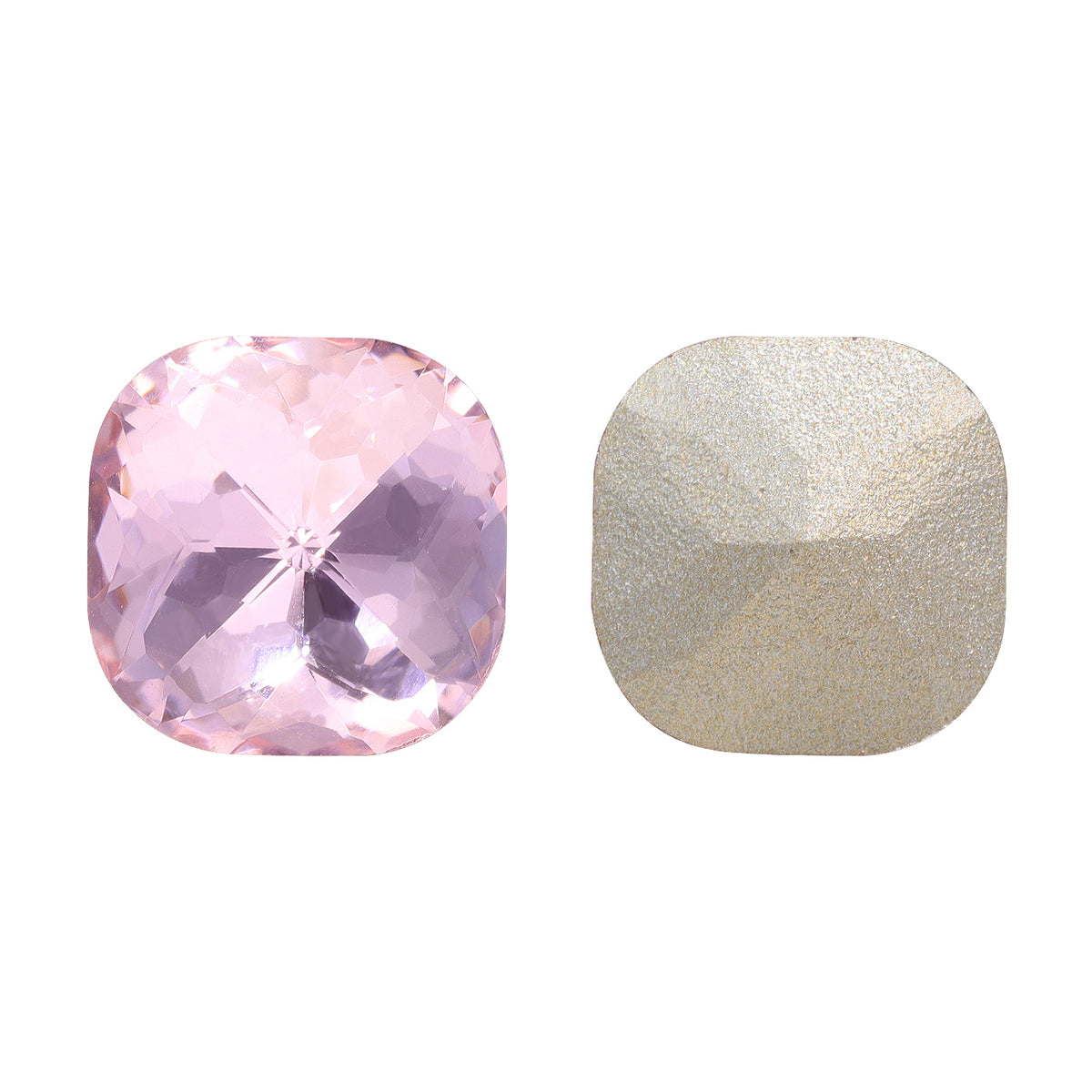 Light Rose Dome Cushion Square Shape High Quality Glass Pointed Back Fancy Rhinestones WholesaleRhinestone Main image