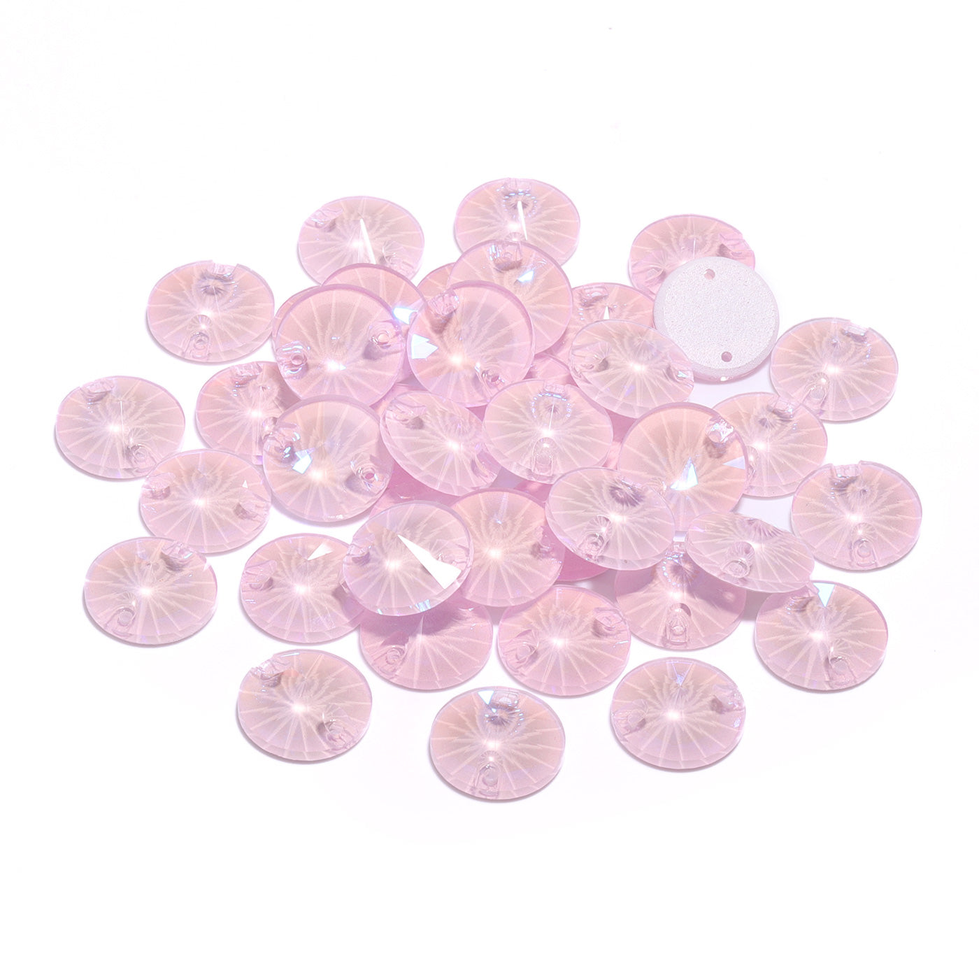 Electric Neon Light Rose Rivoli Shape High Quality Glass Sew-on Rhinestones