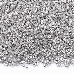 Metallic Silver Luster Color Hight Quality Glass Cylinder Seed Beads 1.6 MM Size JS3001