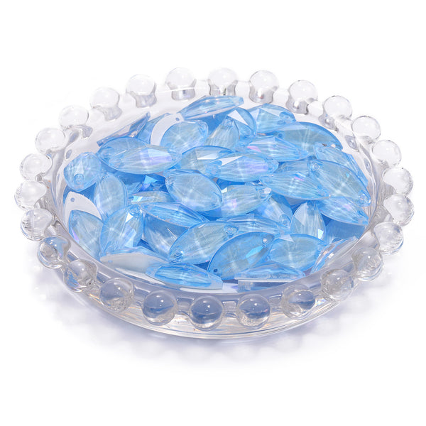 Electric Neon Light Blue Navette Shape High Quality Glass Sew-on Rhinestones WholesaleRhinestone