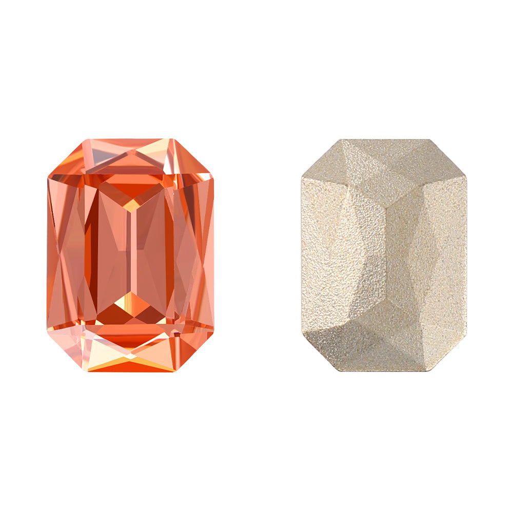 Light Peach Thin Octagon Shape High Quality Glass Pointed Back Fancy Rhinestones