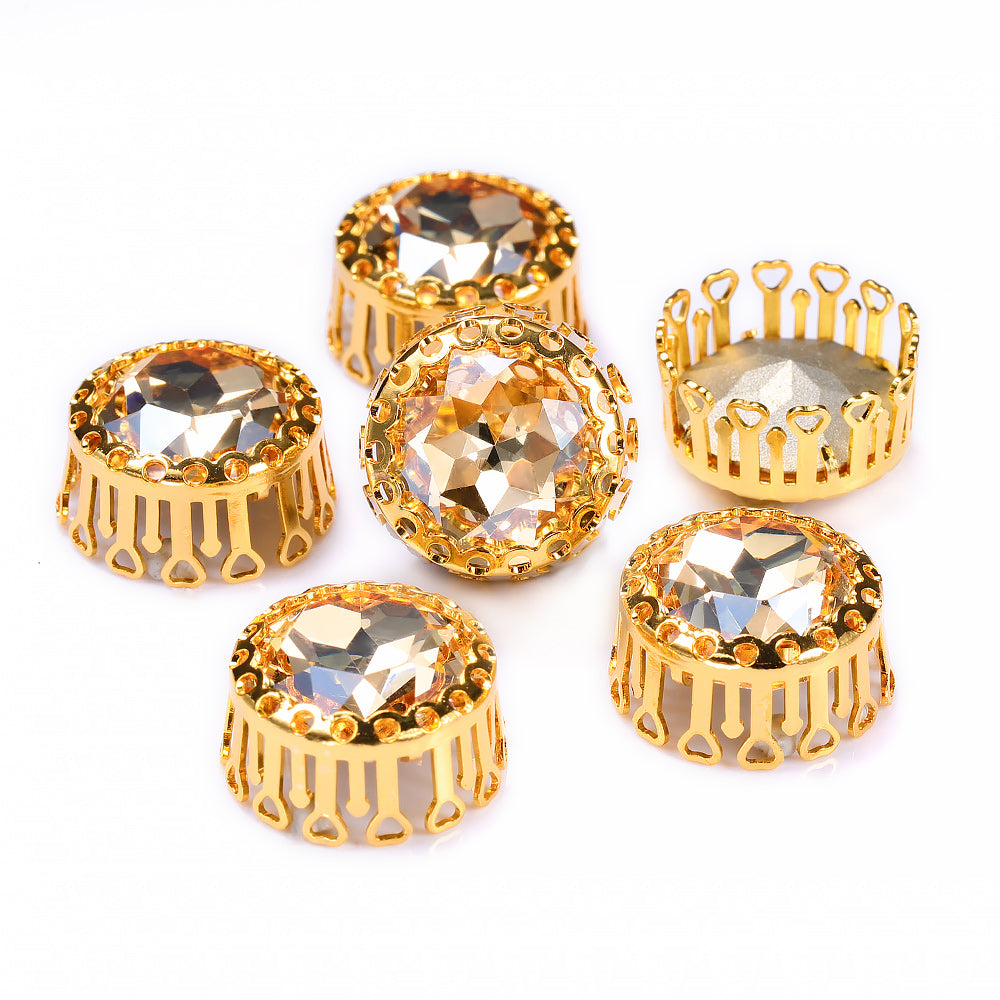 Golden Shadow Gemstone Flor redonda Forma redonda