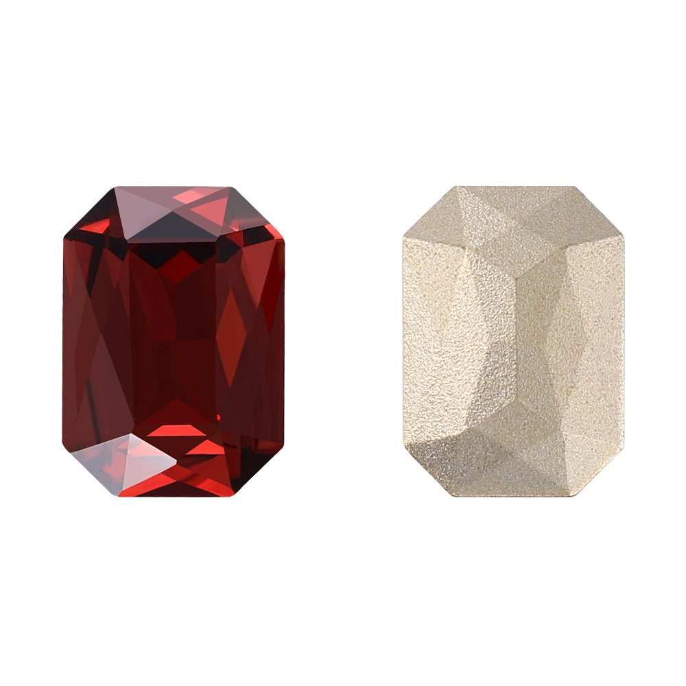 Burgundy Thin Octagon Shape High Quality Glass Pointed Back Fancy Rhinestones