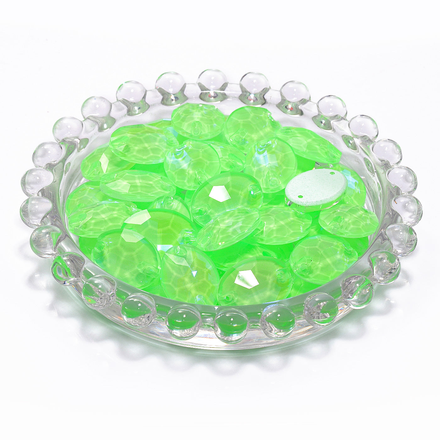 Electric Neon Peridot Oval Shape High Quality Glass Sew-on Rhinestones