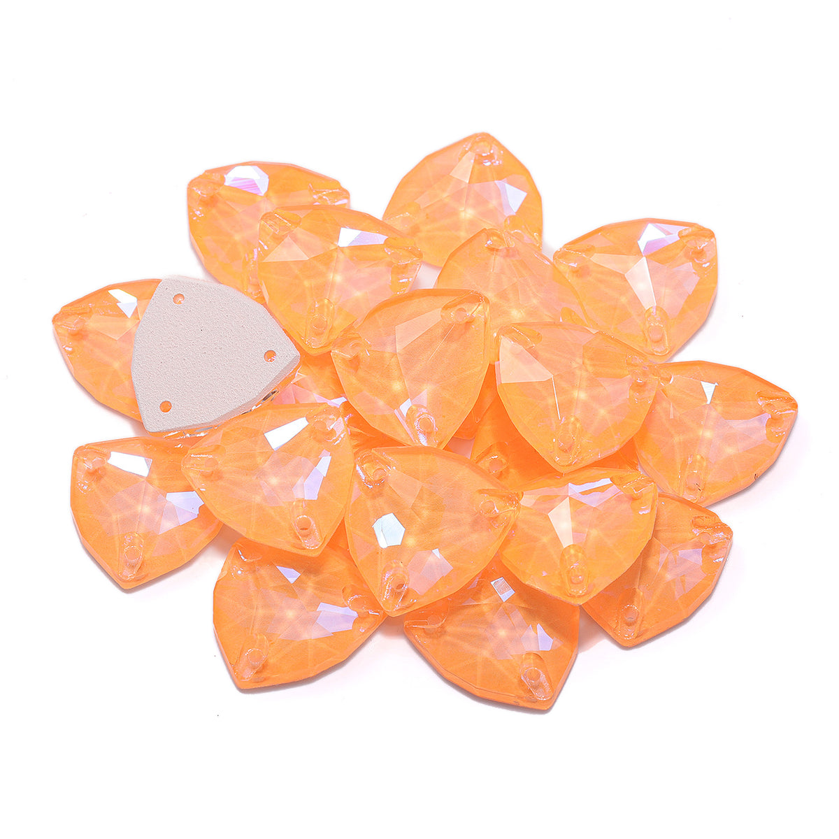 Electric Neon Sunflower Trilliant Shape High Quality Glass Sew-on Rhinestones