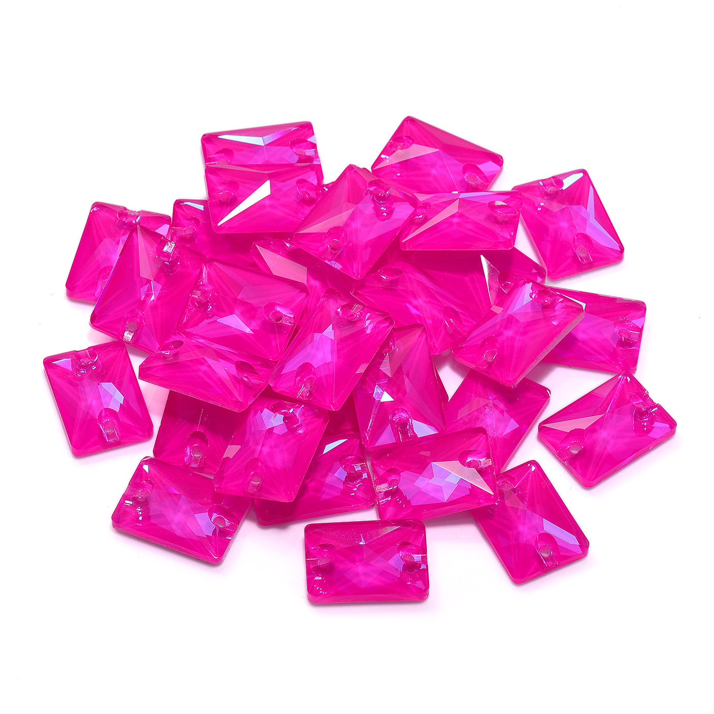 Electric Neon Fuchsia Rectangle Shape High Quality Glass Sew-on Rhinestones Secondary image