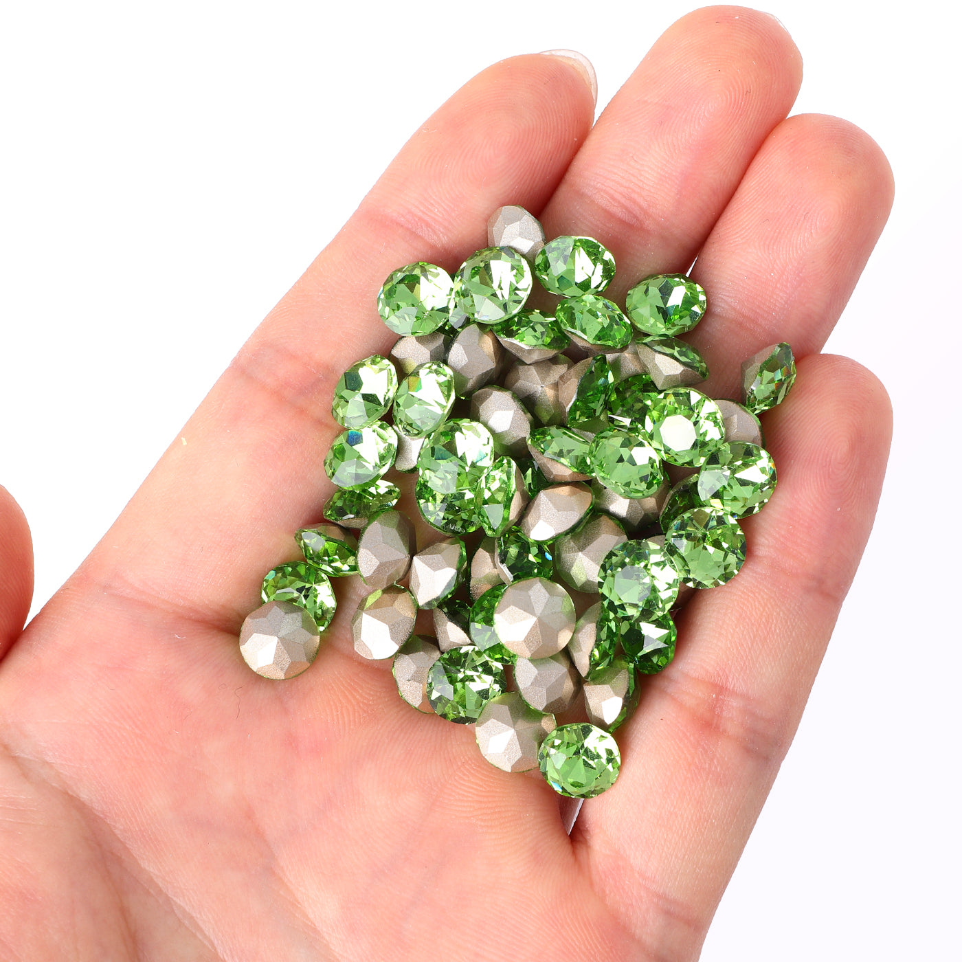 Apple Green XIRIUS Chaton Shape Glass Pointed Back Fancy Rhinestones Второстепенное изображение товара