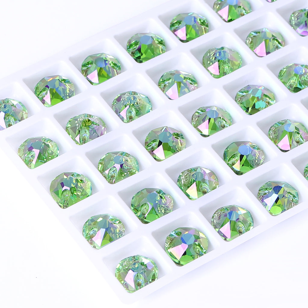 Peridot Shimmer XIRIUS Round Shape High Quality Glass Sew-on Rhinestones WholesaleRhinestone