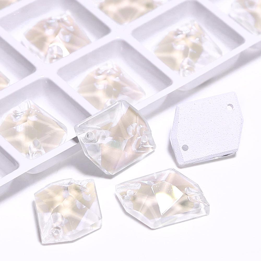 Electric Neon White Cosmic Shape High Quality Glass Sew-on Rhinestones WholesaleRhinestone