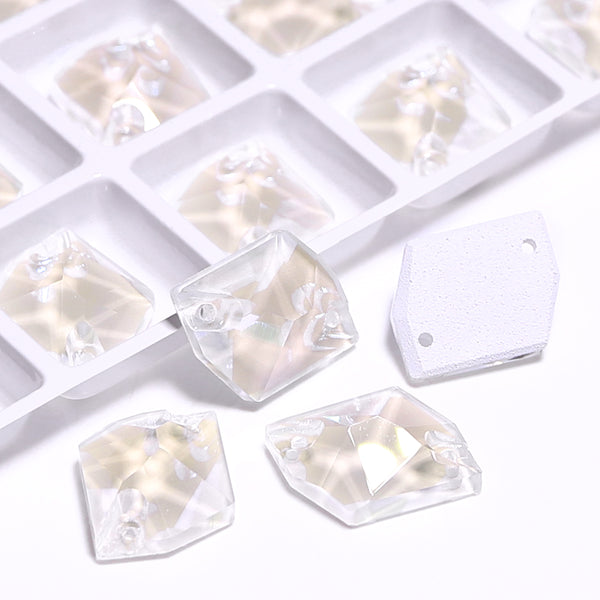 Electric Neon White Cosmic Shape High Quality Glass Sew-on Rhinestones WholesaleRhinestone