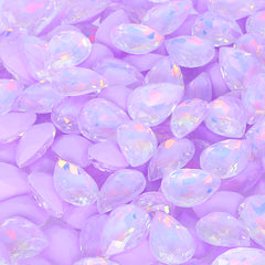 Light Purple AM Drop Shape Glass Pointed Back Fancy Rhinestones