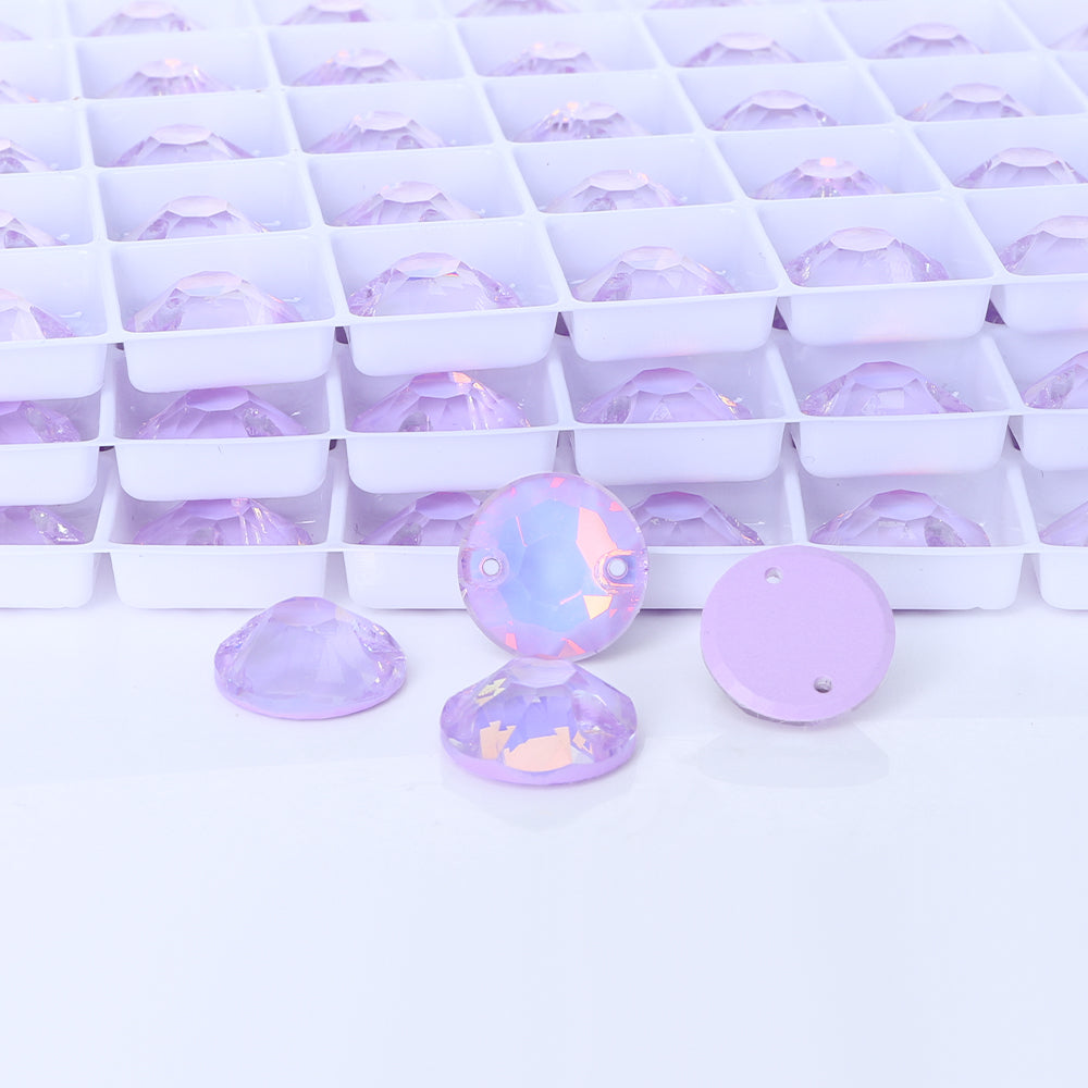 Lavender AM XIRIUS Round Shape High Quality Glass Sew-on Rhinestones WholesaleRhinestone