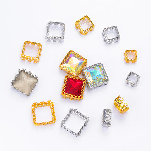 Princess Square Shape High-Quality Sew-on Nest Hollow Claw For Rhinestone Claw settings