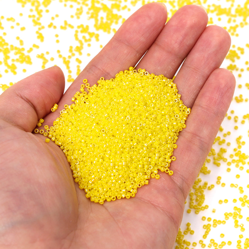 Lustre opaco amarelo brilhante cor de alta qualidade sementes de vidro contas de 1,6 mm BS1009