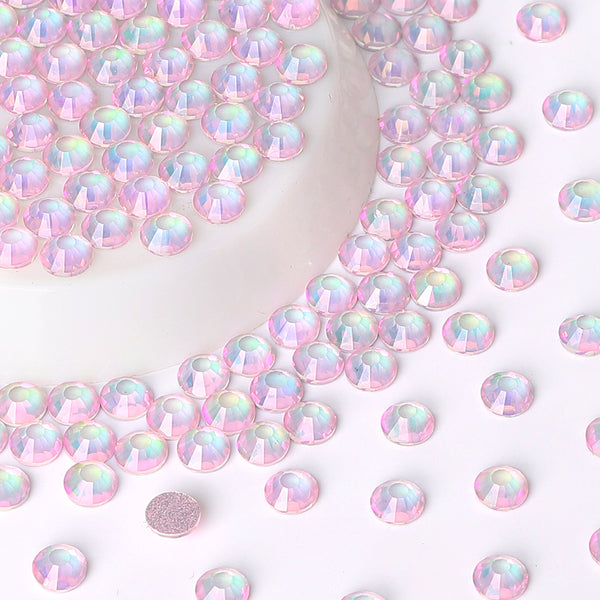 Crystal Pink Glass FlatBack Rhinestones Silver Back WholesaleRhinestone