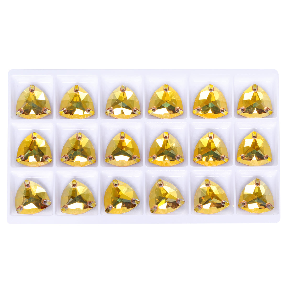 Metallic Sunshine Trilliant Shape High Quality Glass Sew-on Rhinestones WholesaleRhinestone